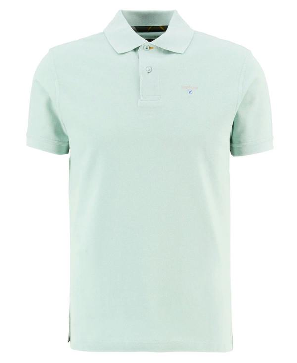 Barbour Tartan Pique Polo Shirt - Mint Blue