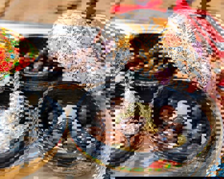 Handmade Bonbonnière Filled with Palm Oil Free Dark Chocolate Coated Coffee Beans, 130g