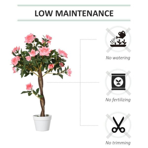 Dyzi 90cm Artificial Rose Tree 21 Flowers Potted Decorative Plant