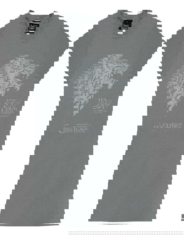 Game of Thrones Womens Grey Stark Direwolf Short Sleeved T-Shirt