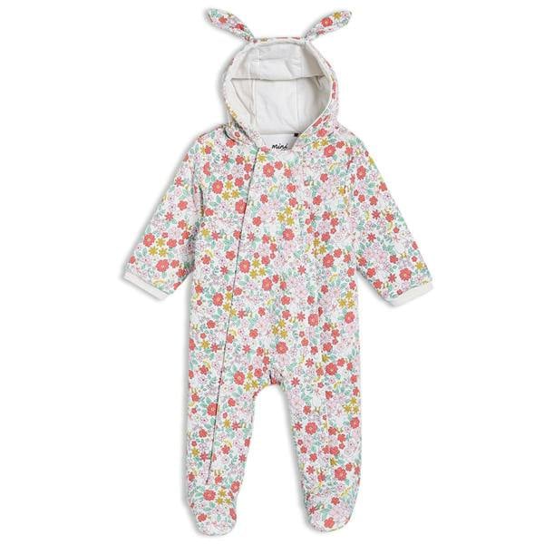 Baby Girls Floral Printed Hooded Pram Suit, Multicolour - Minicuddles