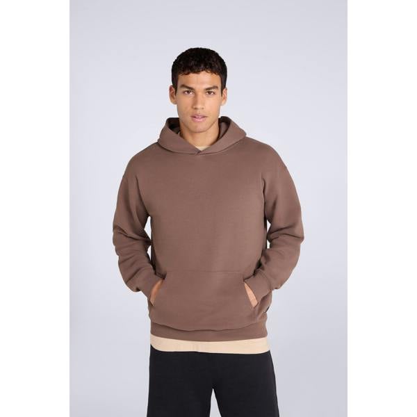 Animal Mens Icon Organic Drop Shoulder Hoodie - Brown