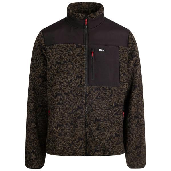 Trespass Mens Gordon Camo DLX Fleece Jacket - Black/Green - 
