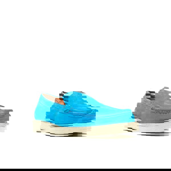 Embassy London Cruz - Sky Blue - Men's blue suede leather casual slip on with soft insoles