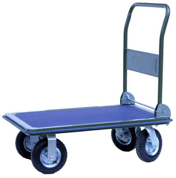 Bristol Tool Company 1894 Bristol Tool Company Pneumatic Wheel Platform Truck, 350kg Capacity, Foldable Handle, Steel Frame