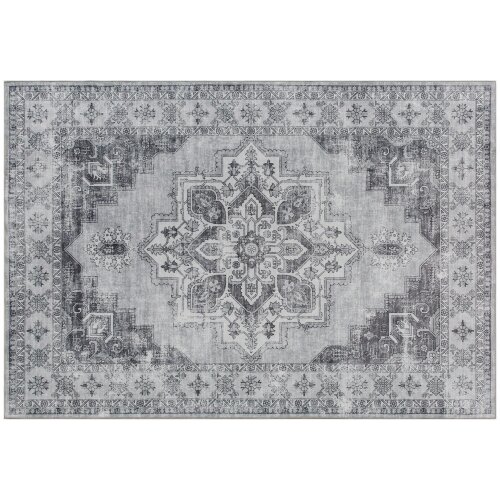 Wyld Haus Vera 290 x 200 cm Polyester Grey Vintage Style Non Slip Washable Rug