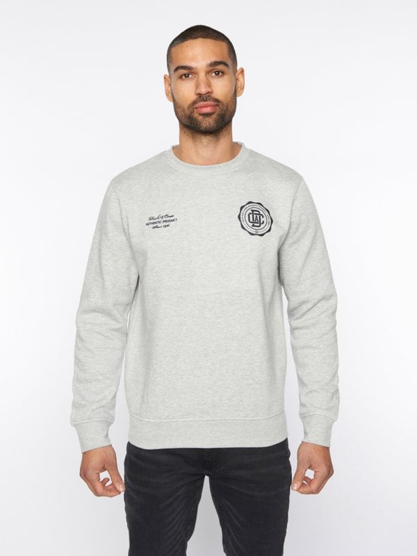 Duck and Cover Keyaan Crew Sweat Grey Marl