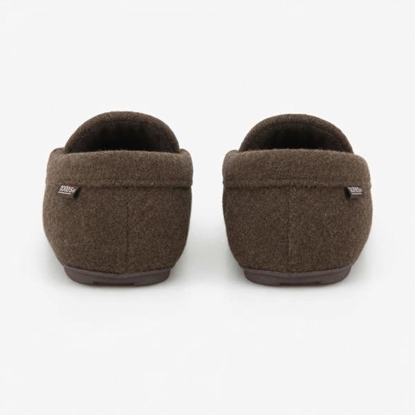 Totes FELT MOCCASIN SLIPPER WITH CHECK SOCK Moccasins   in  Brown