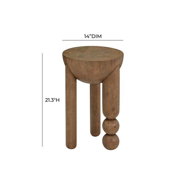 Furniture Edit Morse Cognac Wooden Accent Side Table