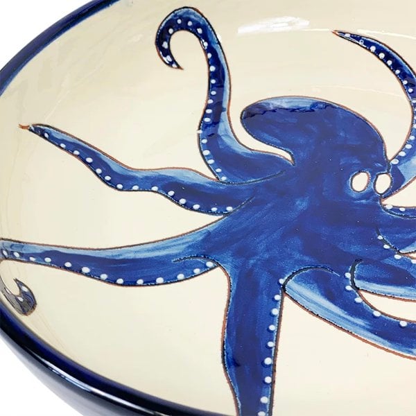 Close Up of Large White Salad Bowl