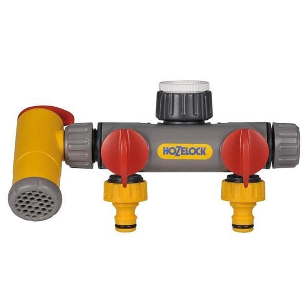 Hozelock 2250 Flowmax 3-way Tap Connector 1/2 - 1in Bsp - Multi Colour - 