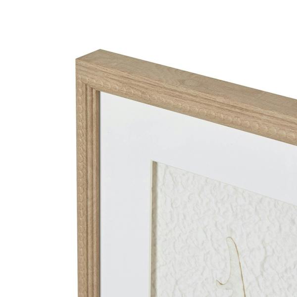 Alta White Feathers Art Mounted In Beaded Frame