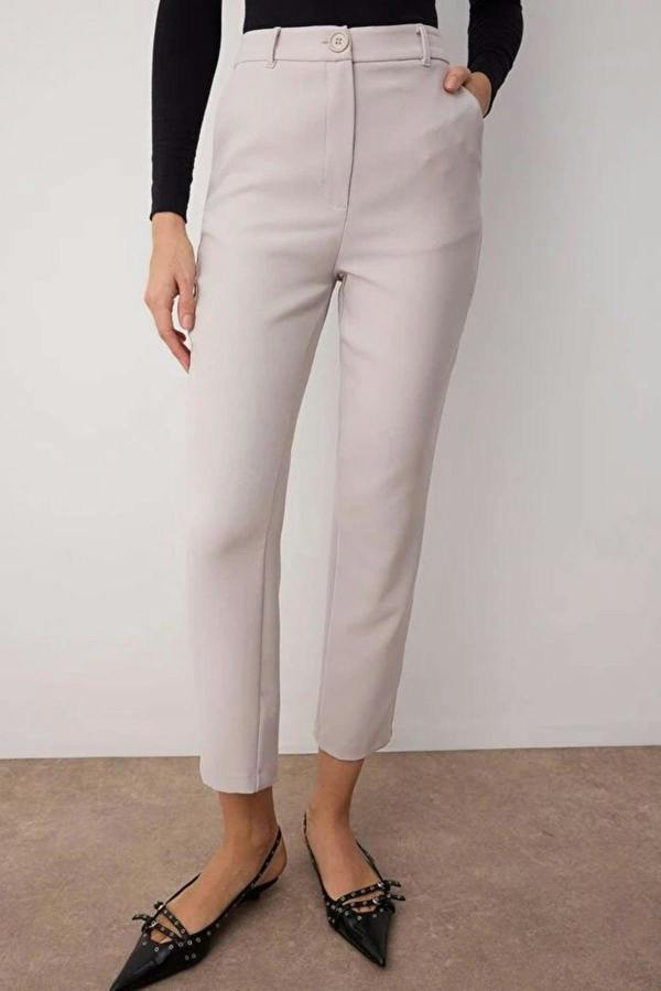 WOVCOR Basic Cigarette Skinny Leg Woven Trousers