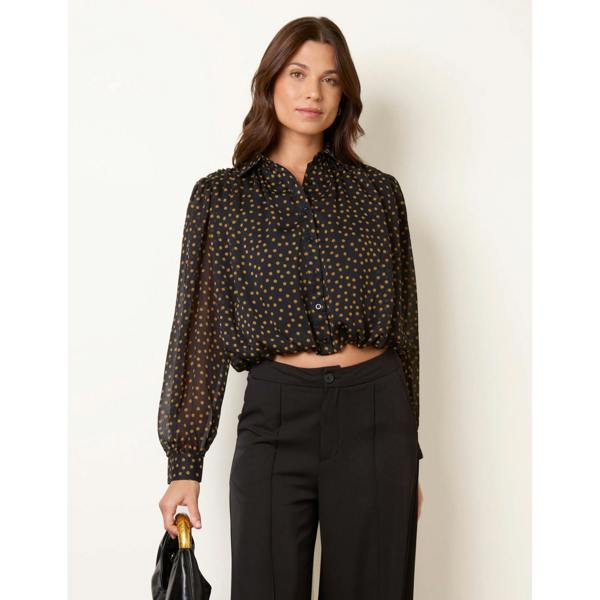 Blue Vanilla Blouson Bubble Hem Shirt