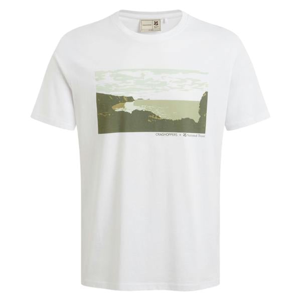 Craghoppers Mens National Trust Sabden Scenery Short-Sleeved T-Shirt - White - 