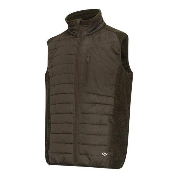Green Hoggs of Fife Melville Hybrid gilet, fleece vest ideal for chilly days