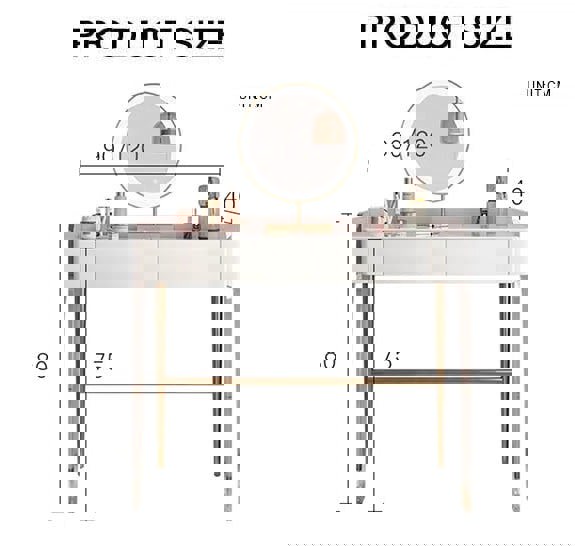 Deborah Dressing Table, Cream-Weilai Concept-Weilai Concept