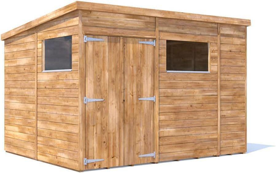 Dunster House Wooden Shed Garden Storage 3 x 2.4m (10' x 8) 15mm Walls Heavy Duty Wooden Window, Pent Roof, Overlord Modular