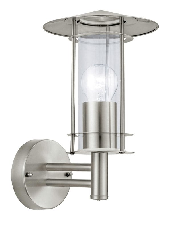 EGLO Lisio Stainless-Steel/Clear Exterior Wall Light