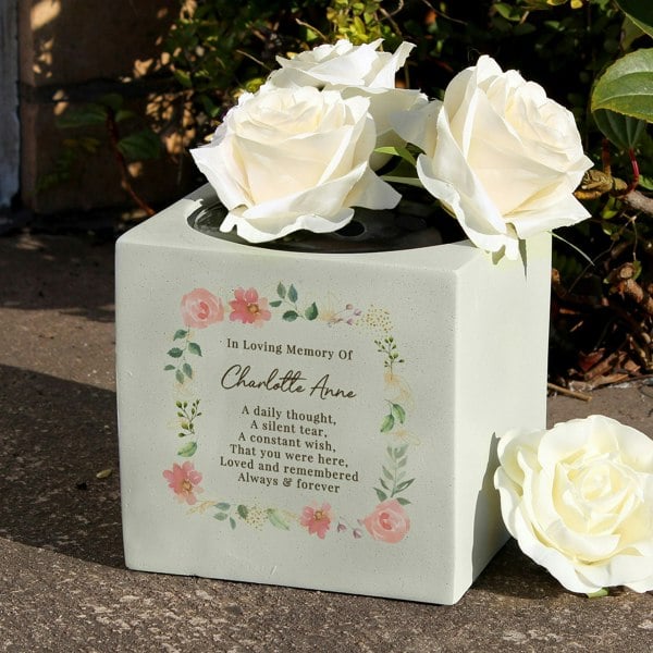 Personalised Memento Company Personalised Floral Memorial Vase