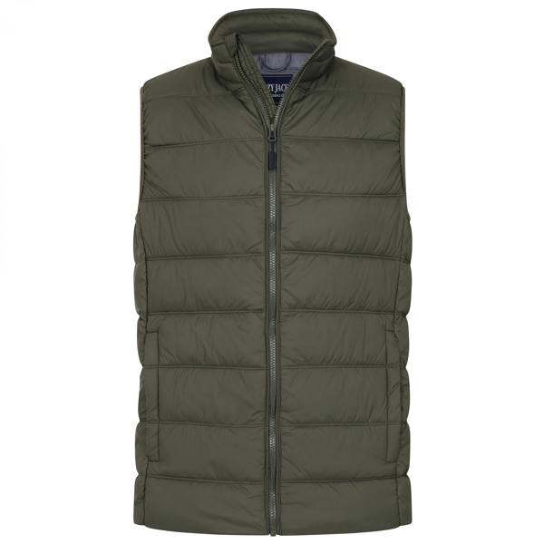 Lazy Jacks Mens Quilted Gilet - Deep Khaki - 