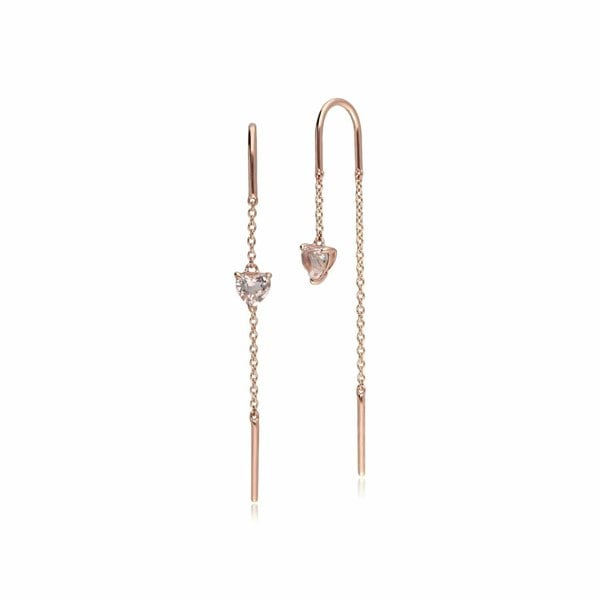 135E1756019 Morganite Heart Threader Earrings in 9ct Rose Gold 1