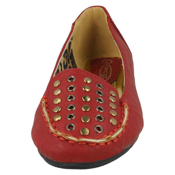 Spot On Girls Spot On Studded Saddle Trim Ballerinas H2272
