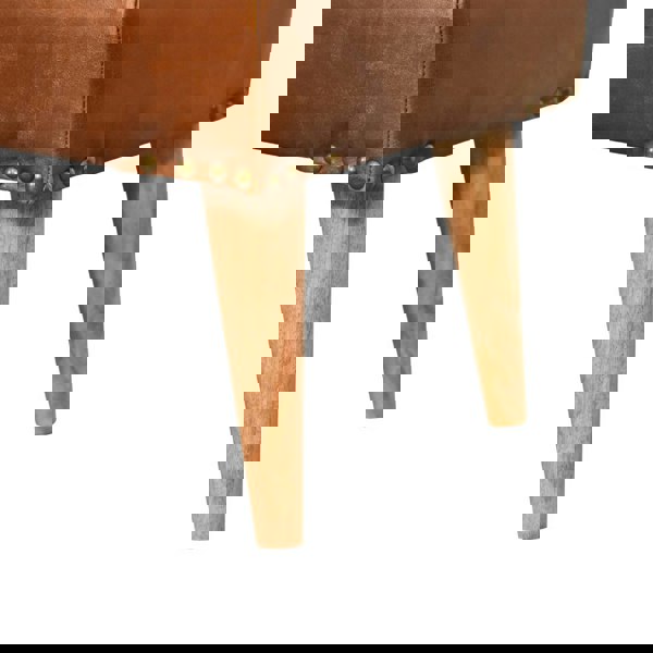 Artisan furniture Solid Wood BouclÃ© Buffalo Hide Leather Bench