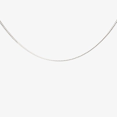 T. H. Baker 9ct White Gold Diamond Cut Curb 16-18 Inch 5-13-0030