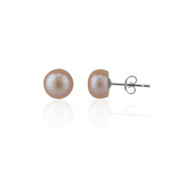 Spero London Baroque Pearl Irregular Stud Earrings Sterling Silver - Pink and Yellow