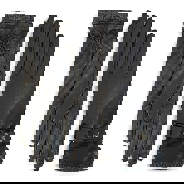 Infinity Leather Men’s Genuine Leather Ribbed Knit Cuff Gloves