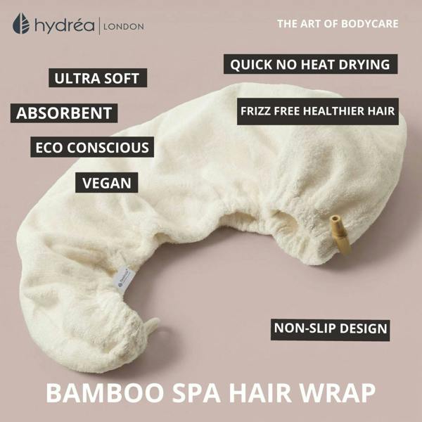 Hydréa London Eco-Friendly Bamboo + Cotton Hair Towel Wrap