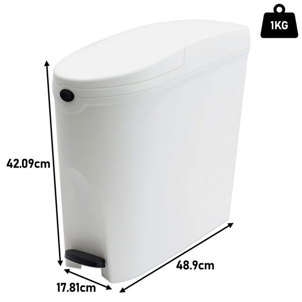 ProWashroom Sanitary Bin 20L x3 White - Slimline Washrooms Toilets Hygienic Disposal Pedal Bins