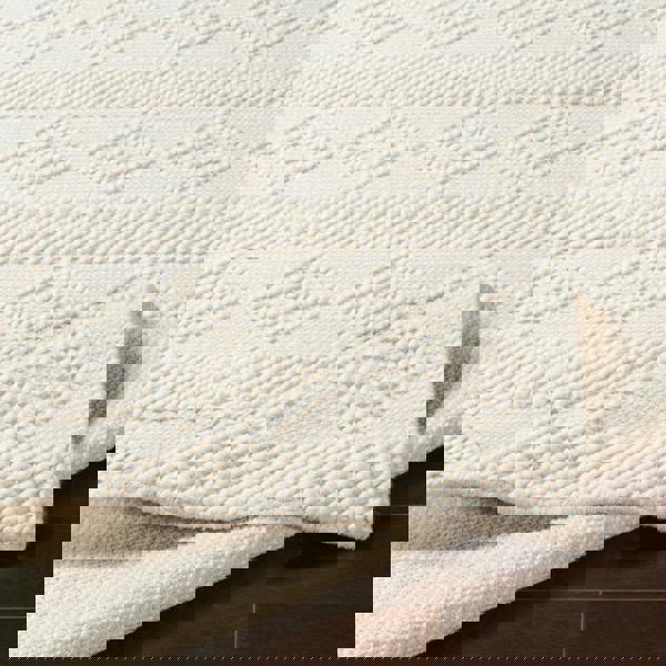 Livabliss Hygge-Hand Woven White Wool Cottage Rug