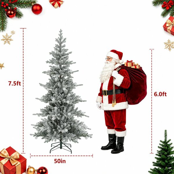 Outdoor Living Aurora Winter Glow Flocked White Multi-Colour Christmas Tree