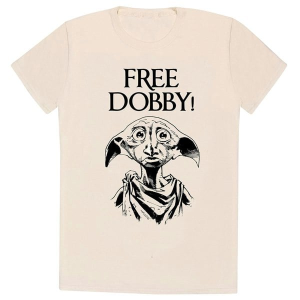 Harry Potter Unisex Adult Free Dobby T-Shirt - Natural