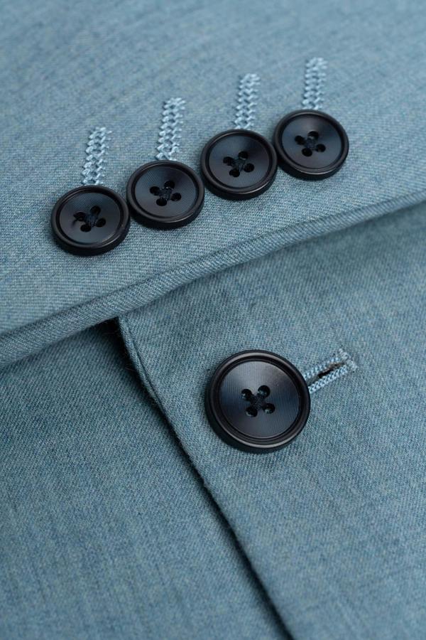 House of Cavani James - Men's Light Blue 3 Piece Textured Suit