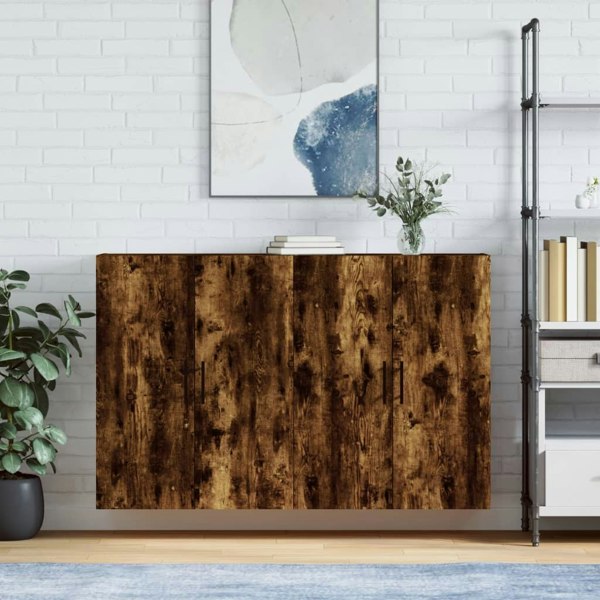Berkfield Wall Mounted Cabinets 2 pcs Smoked Oak 69.5x34x90 cm