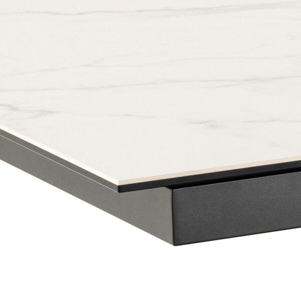 Wyld Haus Perth 200cm White Ceramic Extendable Dining Table Industrial Black Metal Legs