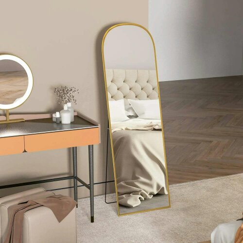 Bobobiy 162cm Aluminium Frame Standing Mirror - Gold