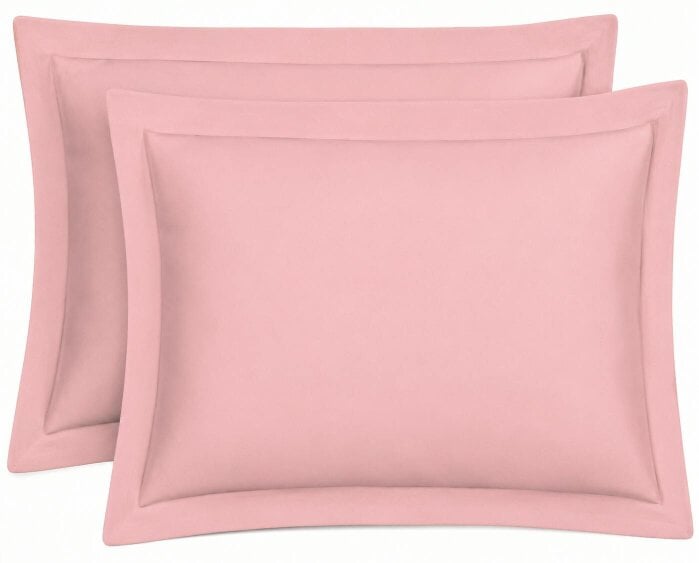 Night Zone 200 Thread Count Egyptian Cotton Pillowcases Pair – Hotel Quality Bed Linen - Pink - Oxford Pillow Cases