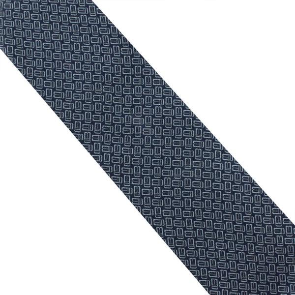 Dunhill Harness Buckle Pattern Silk Tie in Ink Blue