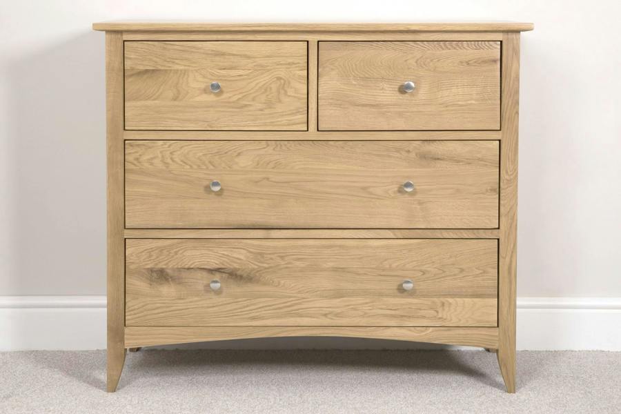 Edward Hopper Chest of Drawers 2 Over 2 Drawer Wooden Storage Assembled