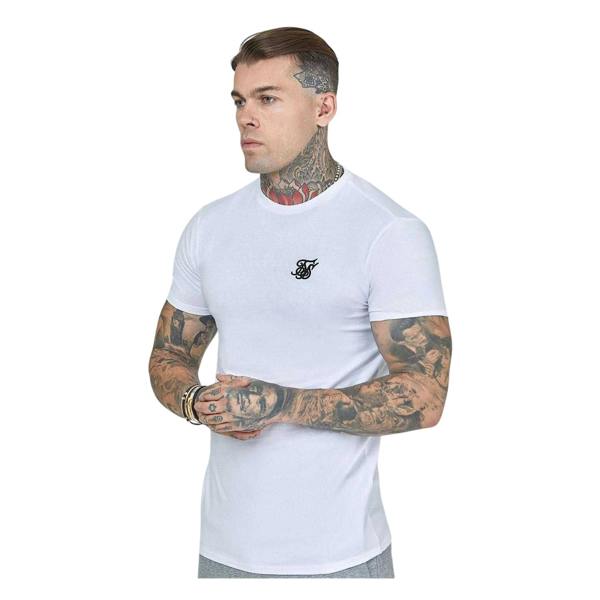 SikSilk Mens Essentials Casual T-Shirt - White - 