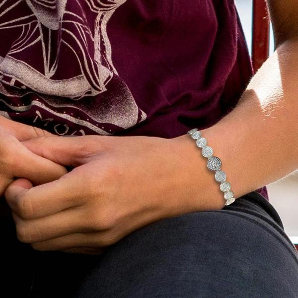 Aye Do Gifts Silver Textured Circle Bangle