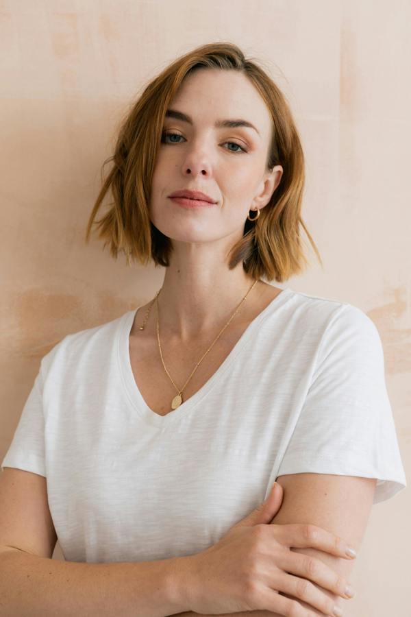 Lily & Me Victoria Organic Cotton V-Neck T-Shirt White