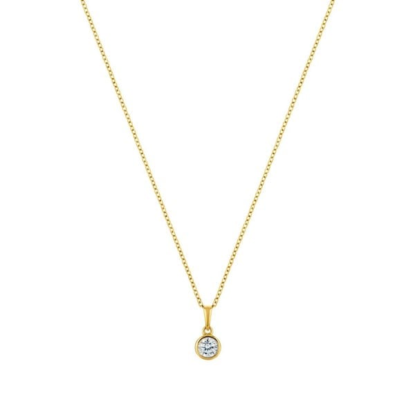 LaBante London Ethically & Sustainably Made Moissanite Circle of Life Gold Plated Sterling Silver Necklace