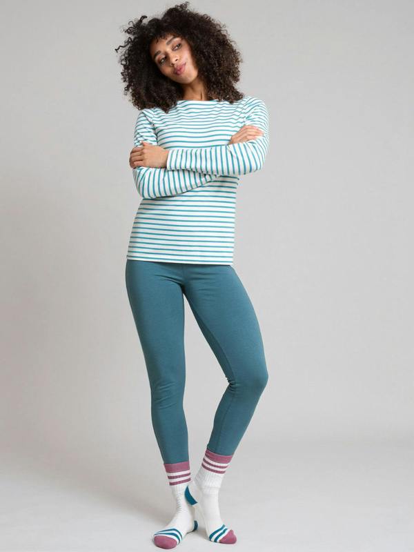 Kite Womens Organic Lytchett Side Stripe Leggings Steel