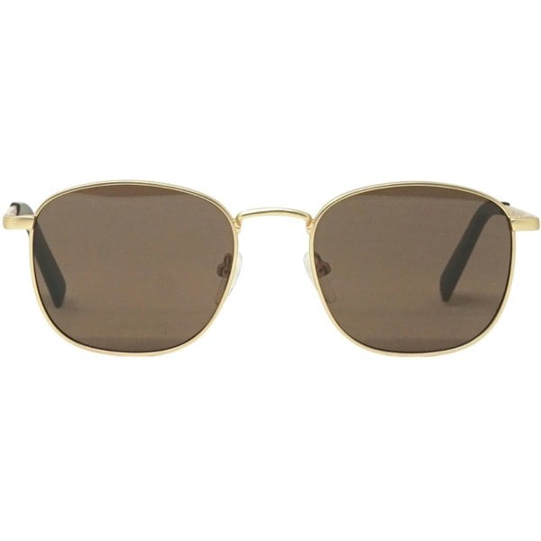 Calvin Klein Solid Brown Lens Matte Gold Sunglasses