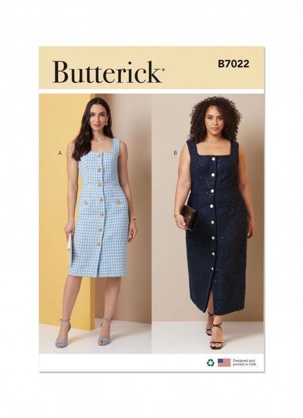 Butterick Sewing Pattern 7022, Dresses for Women, AA (10-12-14-16-18) - Intermediate
